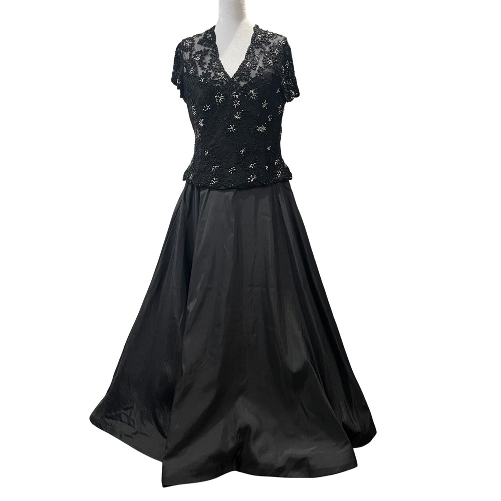 Montage Collection by Mon Cheri Black‎ Beaded Formal Gown Size 14 Chic Gala